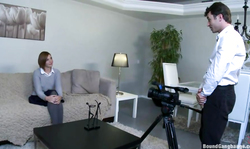 Innocent secretary Jodi Taylor on the Bound Gangbangs casting