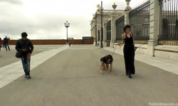 Disgraced hooker Carolina Abril is walking nude on the street