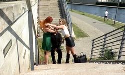 Aesthetic Public Disgrace action with a naked redhead Isabella Lui