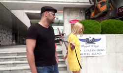 Leggy slut in red dress Lucia Love is doing whatever they want