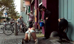 Angelic Public Disgrace babe Pina De Luxe is getting nude outdoors