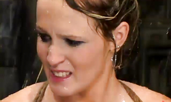 Bonded babe Jessica Sexin banged by a fucking machine