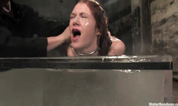 Natural-tit MILF Sabrina Fox is getting dunked in ice water