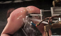 Handcuffed lady Sara Faye dunked in the bath full of ice water