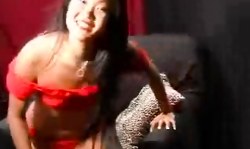 Japanese model in red lingerie is smoking so freaking hot