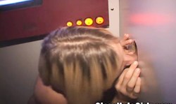 Cock-addicted white teen came in her first Gloryhole