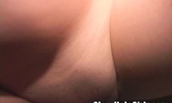 Busty Gloryhole slut gets her face fucked through the hole