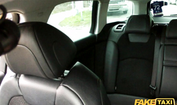 Beauty with nice face undressing at the backseat of a taxi