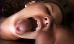 Natural tit housewife swallows the load after passionate blowjob