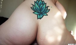 Tattooed beauty Sierra Day love hardcore sex in doggy style pose