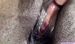 Hot oiled booty ebony plays with big tits and pussy