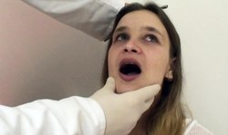 Perfect brunette with nice face sensually slurps a hard sausage