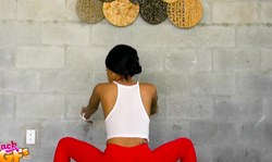 Sporty Princess Yummy looks awesome in those red leggings