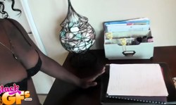 Sensual black beauty Reeka B demonstrates her naked body