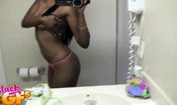 Sweet ebony Tristan films herself naked just to show her awesome body