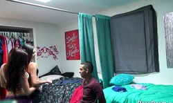 Dare Dorm girls Serena Torres, Stella May and Ipauta seduced their pal