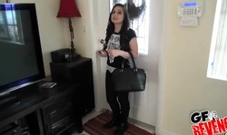 Sweet young brunette Amy Faye sucks it like a pro