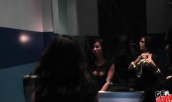 Two slutty brunettes Becky and Lcdc have lesbian sex in the toilet