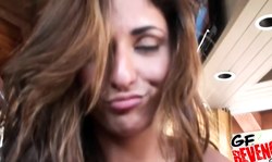 Big-boobed Emiliana Grey rides a huge prick like a cowgirl