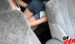 Dark-haired Jizzelle Ryder passionately blows her pal's cock