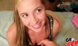 18 teen slut Renae Morgan sucks a dick with an innocent smile