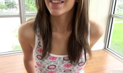 Passionate brunette Kiera Winters nicely rubs her juicy muff